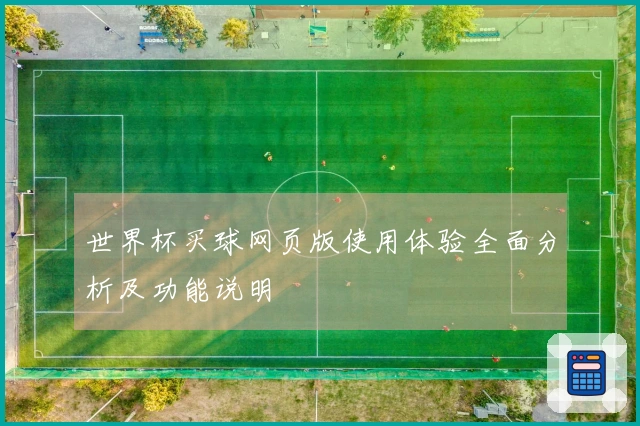 世界杯买球网页版使用体验全面分析及功能说明